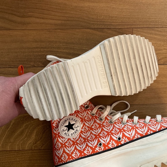 Converse Run Star Hi High Summer Spirit Bright Poppy Sneakers Size 10.5 / M 9 - Picture 7 of 15